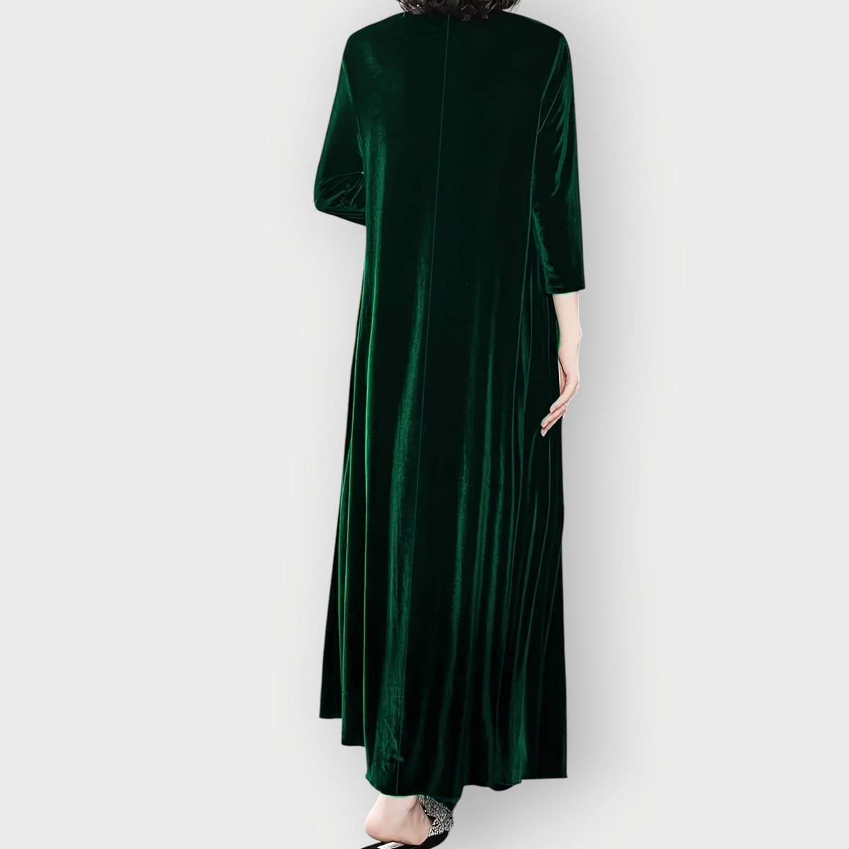 Celestine | Velvet Long Sleeve Flowing Maxi Formal Dresses For Women