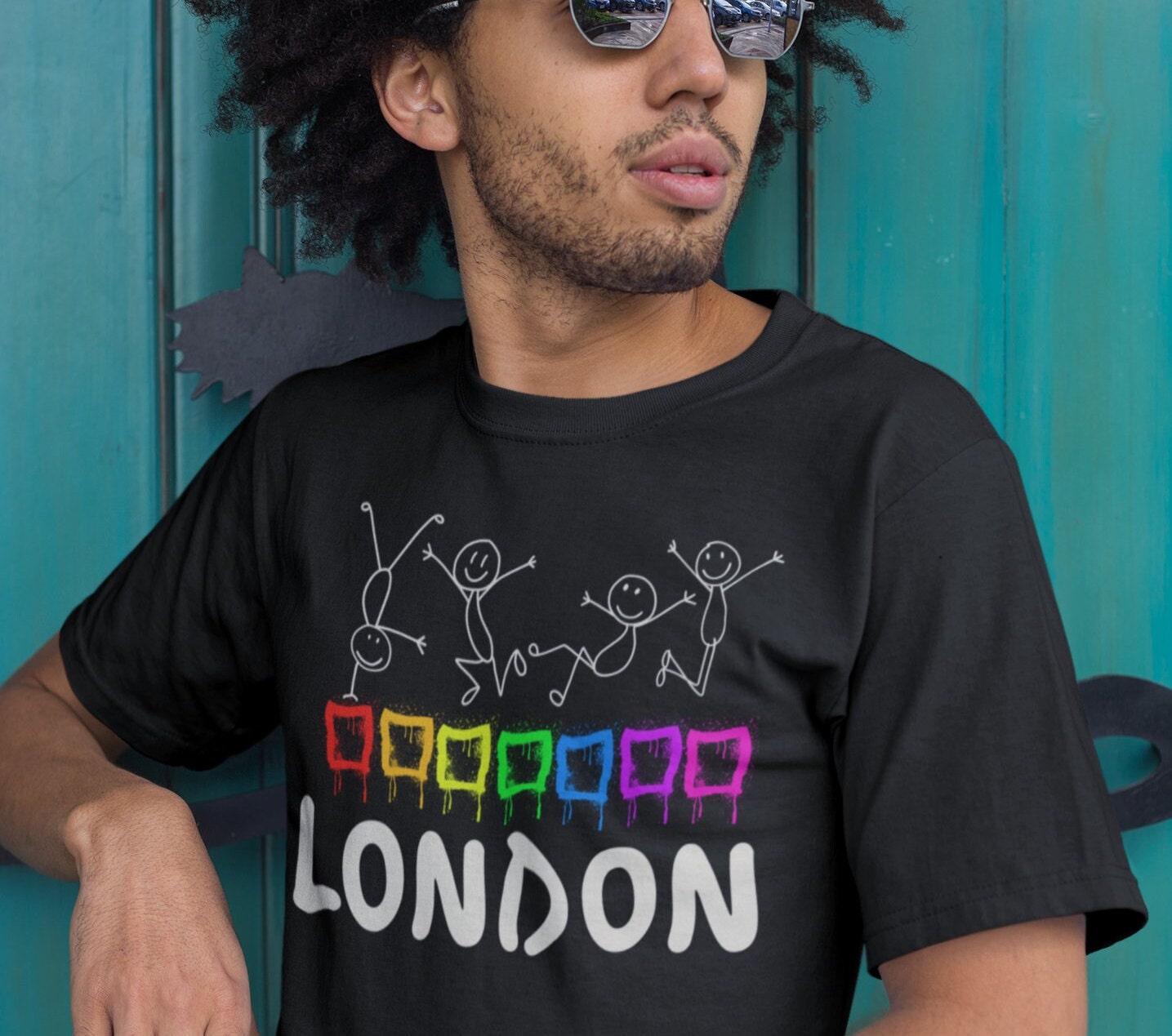 London Pride Festival Graffiti -Rainbow - gay, lesbian, Unisex T-Shirt, pride month, love is love, bisexual tshirt, equality matters