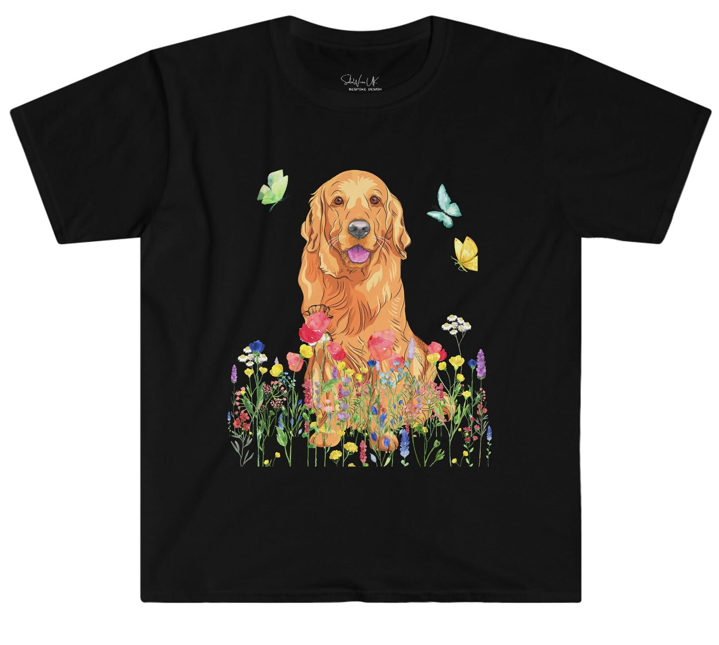 Cute Dog &#39;Goldie in Wildflowers and Butterflies&#39; - lovely gift for, Golden Retriever Lover, dog owner gift, dog dad, dog mama, dog mom