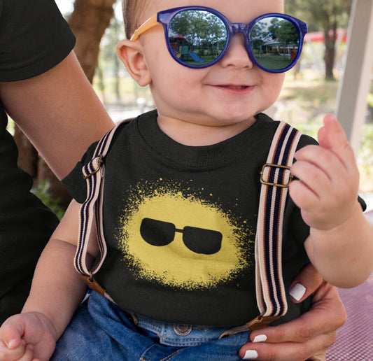 Designer Toddler T-shirt, COOL SUN, Cute Baby T-shirt, Hipster Baby, Cool Baby Gift, Funny Baby Tee, 1st Birthday Gift, Cute Trendy Design