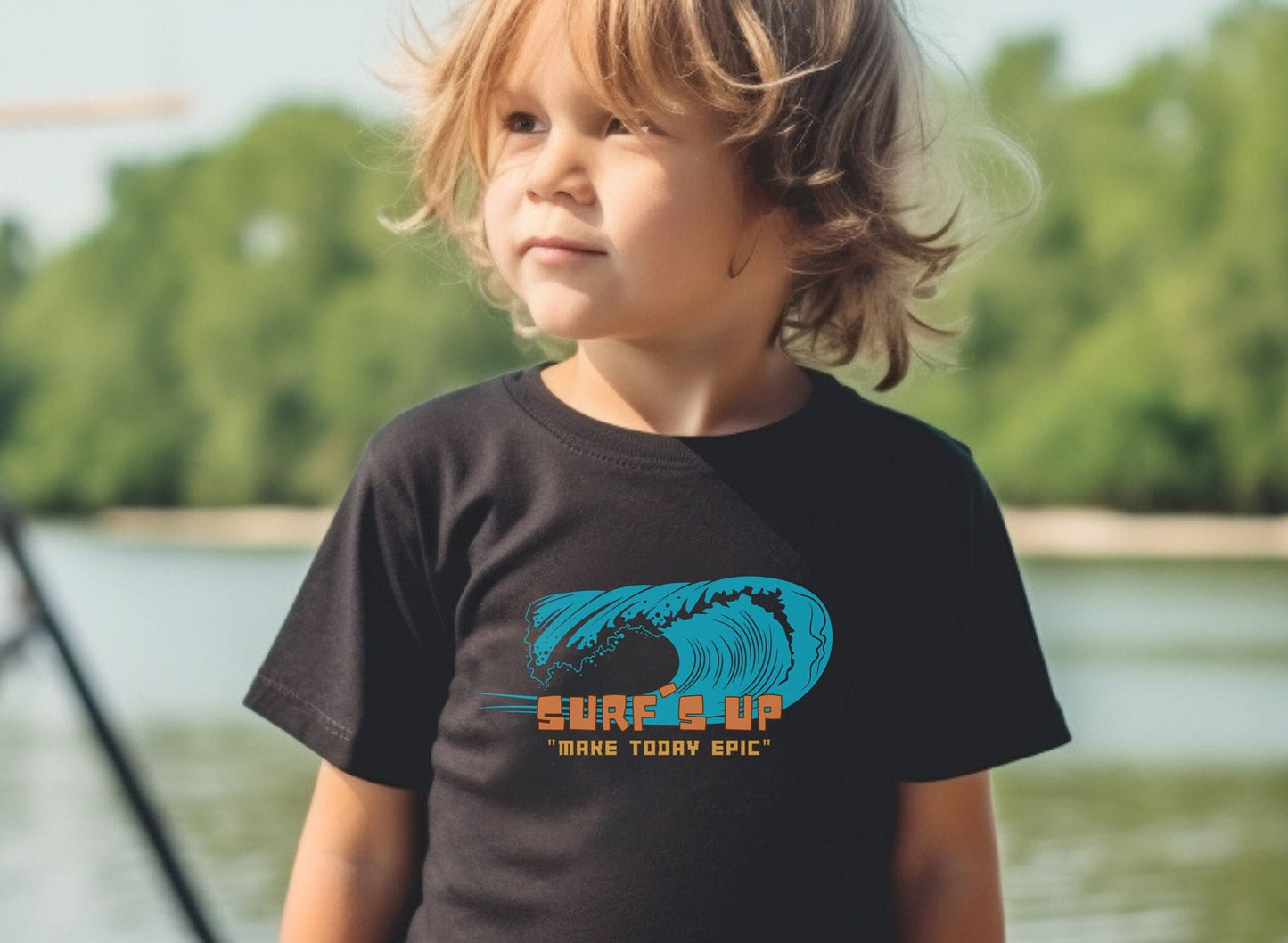 Kids Surfer Tee | Surf s Up | Birthday Gift | Summer Vibes, Kids Surfer T-shirt, Vintage Surfer Shirt, Gift for Surfer, Beachwear, Party