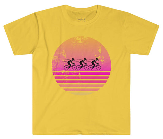 Trendy Sunset, Cycling T- Shirt, Summer Vibes, You are my Sunshine, gift for Cyclist, Cycling Club Shirt, Relaxed Fit, Boyfriend style