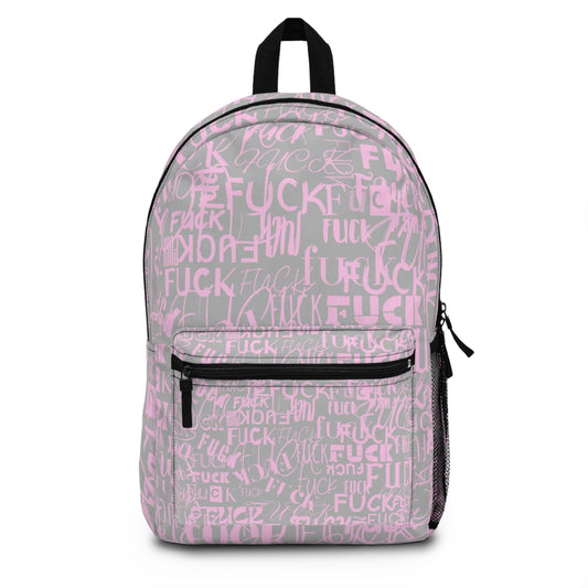 FCK - Cool Edgy, Funny Rude Fuck, Girly Pink Grey, Waterproof Backpack, Gamer Backpack, College Students, Teachers bag, Commuters Bag, LGBTQ