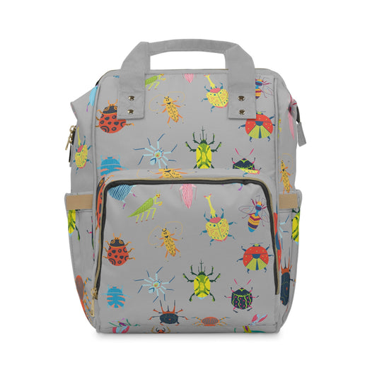 Wild Critters Baby Diaper Backpack, unique design, Bag for Baby Boy and Baby Girl, gift for baby, multifunctional diaper bag in trendy Grey