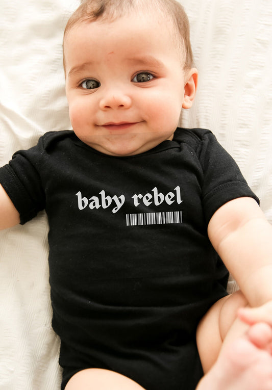 Designer Baby Rocker, Infant Rebel, One-piece Baby Suit, Bodysuit, Baby Shower Gift, Cute Design, Cool Hipster Baby, gift for new mom