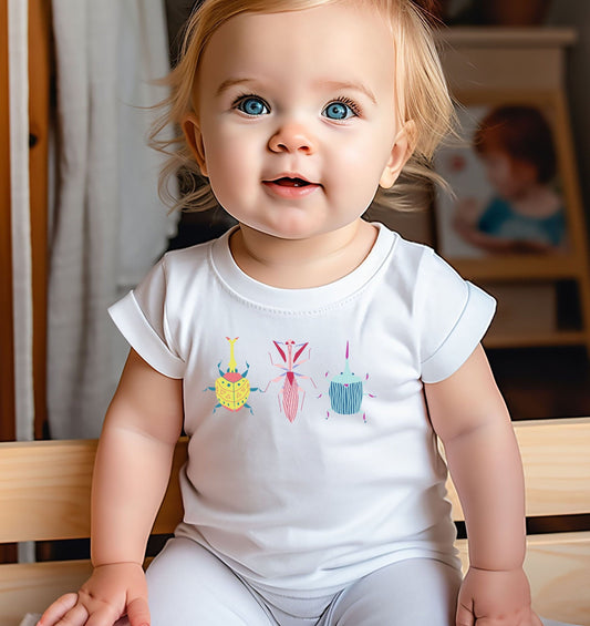 My Little Bug Romper , Baby One Piece Bodysuit, Adorable Cartoon Bugs, Gift for Baby Bug Lover, Future Entomologists, Cute Baby Romper