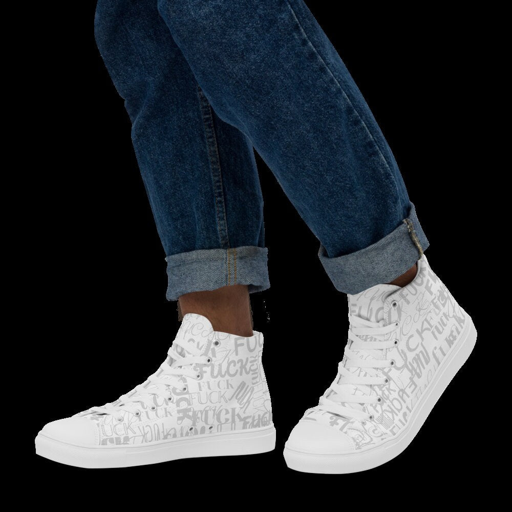 FCK - Trending Fuck Punk Rock Trainers, Hipster Street Wear shoes, Fashion high top trainers, Cool Student Gift, Urban Men&#39;s Fashion shoes