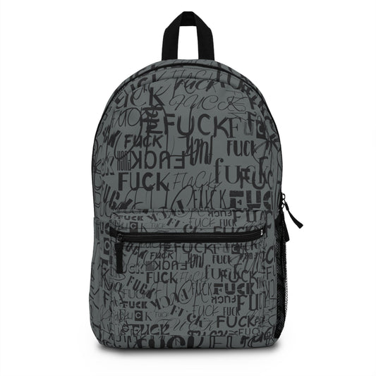 FCK - Trendy Edgy, Funny Rude Fuck, Black Grey, Waterproof Backpack, Durable Gamers Backpack, Laptop Commuters Bag, Students Bag, Teacher