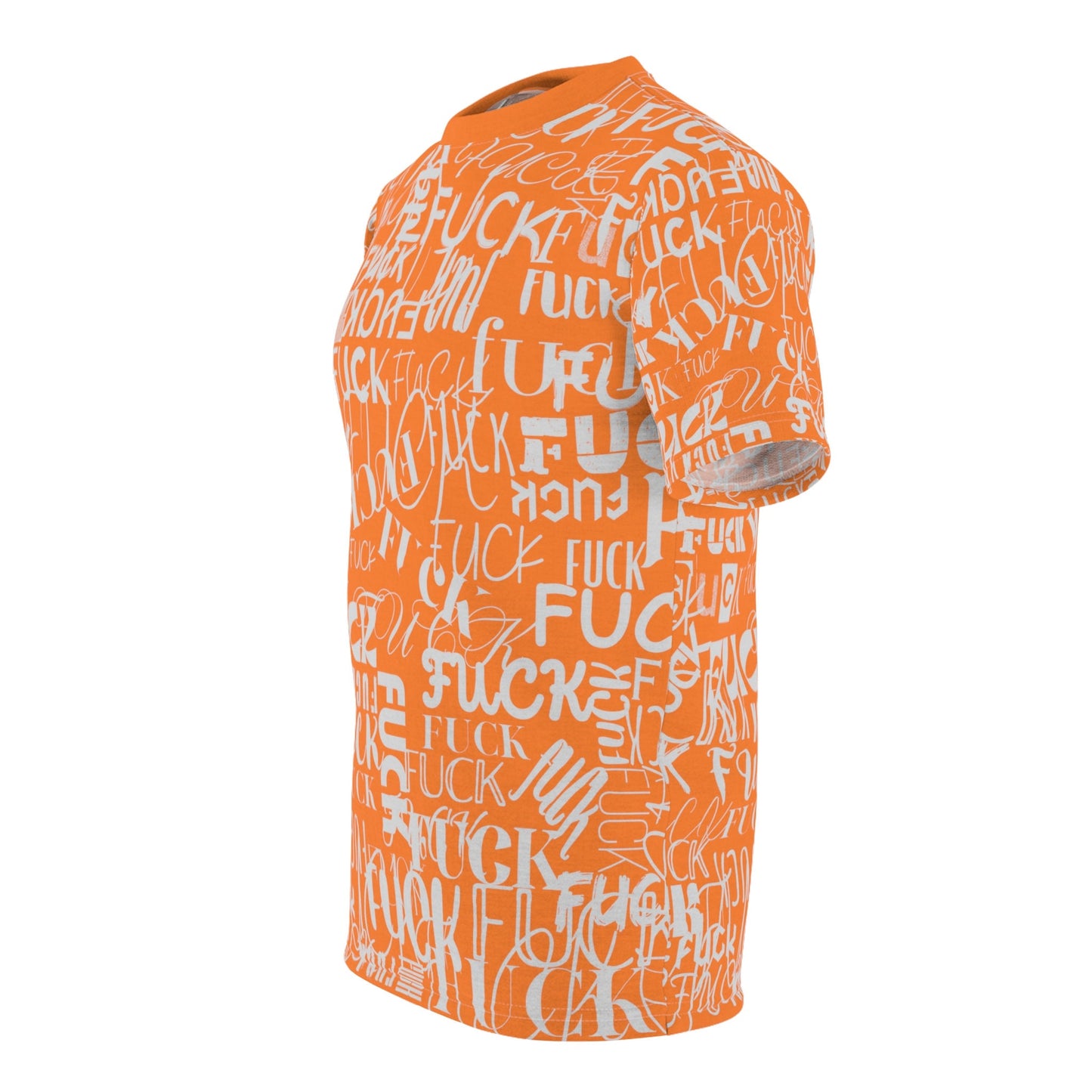 FCK -Trendy Fuck Shirt, Rude Word Tee, Cool Student Tshirt, Gamers T-shirt gift, Streetwear Fashion, Funky Orange Grey, boyfriend unisex fit