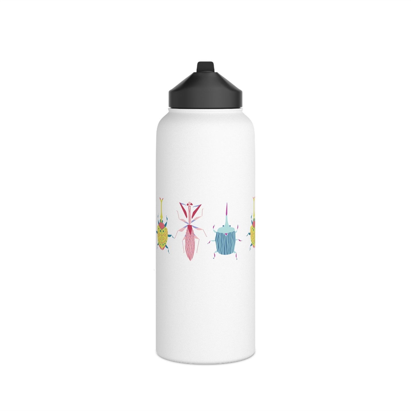 Stainless Steel Water Bottle, Cute Cartoon Bugs, Scandinavian Style Design, Standard Lid no Straw, Metal Bottle 3 sizes 350ml, 530ml, 950ml
