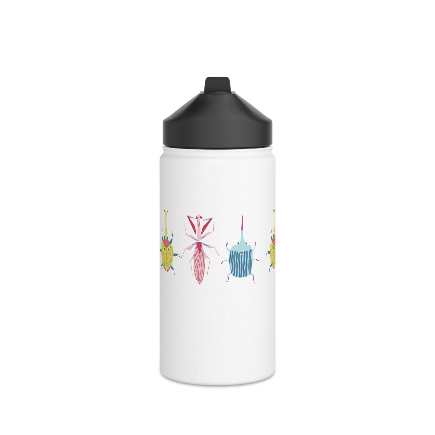 Stainless Steel Water Bottle, Cute Cartoon Bugs, Scandinavian Style Design, Standard Lid no Straw, Metal Bottle 3 sizes 350ml, 530ml, 950ml