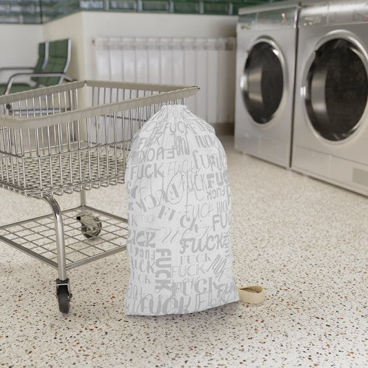 FCK - Fuck Laundry Bag, Stylish White/Grey Laundry Bag, Cost of Living Joke, Gift for First Home, Funny Student Gift, Moving Home Gift